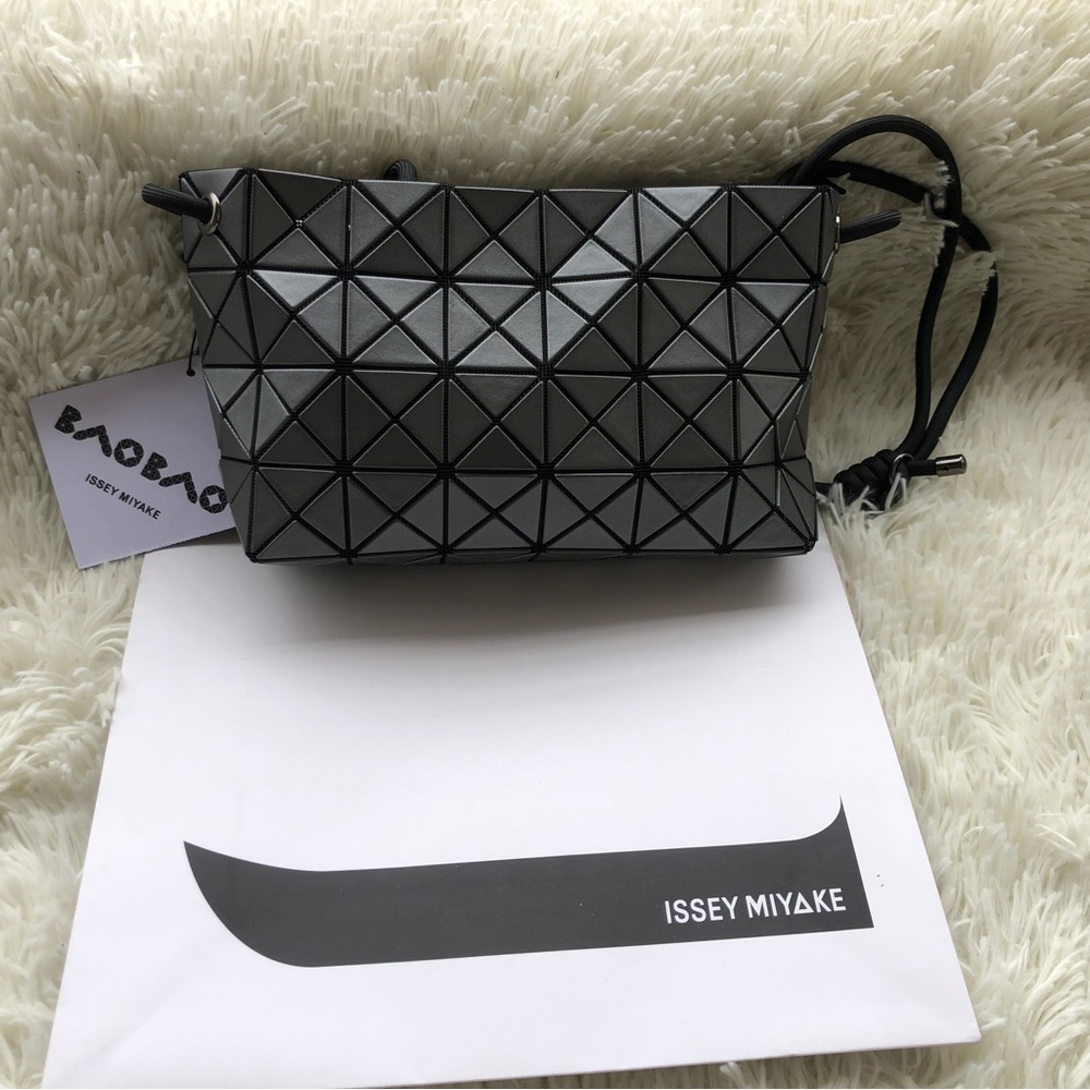 Issey Miyake Gray Geometric Crossbody Bag